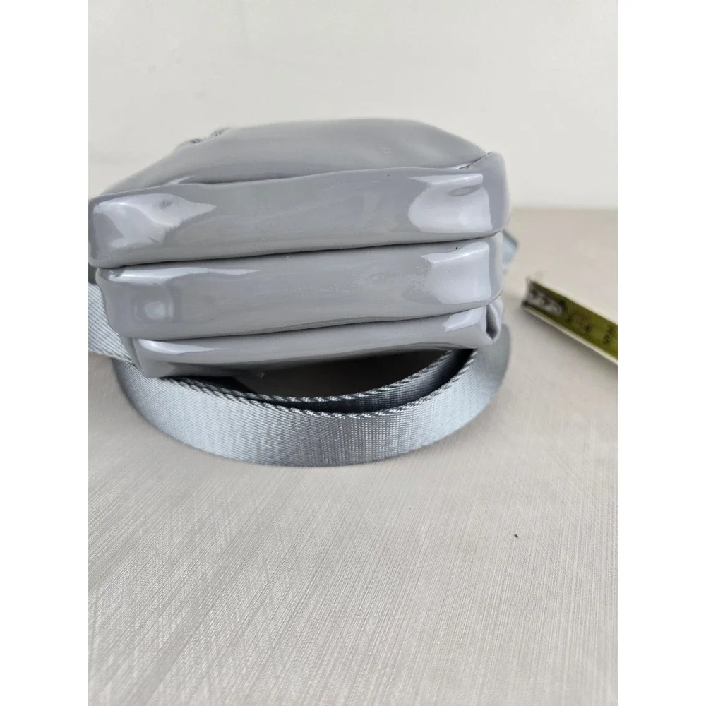 IHKWIP Grey Patent‎ Crossbody Phone Bag Small Messenger Travel Tech Organizer